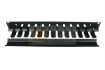 Organizator kabli 1U 19", grzebieniowy z pokrywą, metalowy